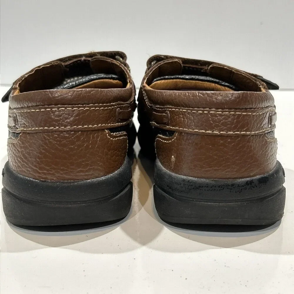 Dr Comfort Shoes 9 Wide Mike Casual Loafer Brown & Black Leather Diabetic Ortho